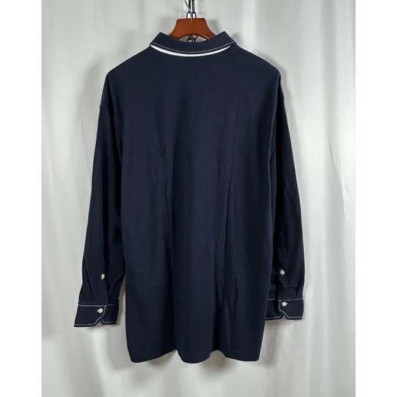 Lufthansa Van Laack First Class Men's Polo Shirt Navy Blue XL / XXL Long Sleeve - Picture 3 of 10